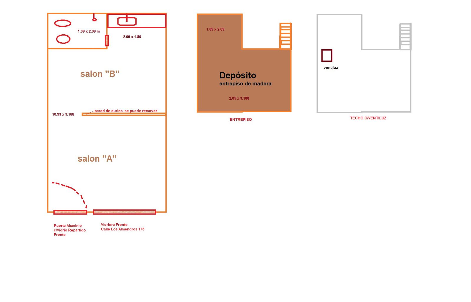 Local Comercial 55 m2 ALQUILER Los Almendros 175 L2 centro de Merlo SL